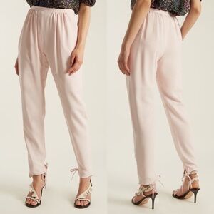 Chloe Pink High-Waisted Trousers with Flowing Silhouette
